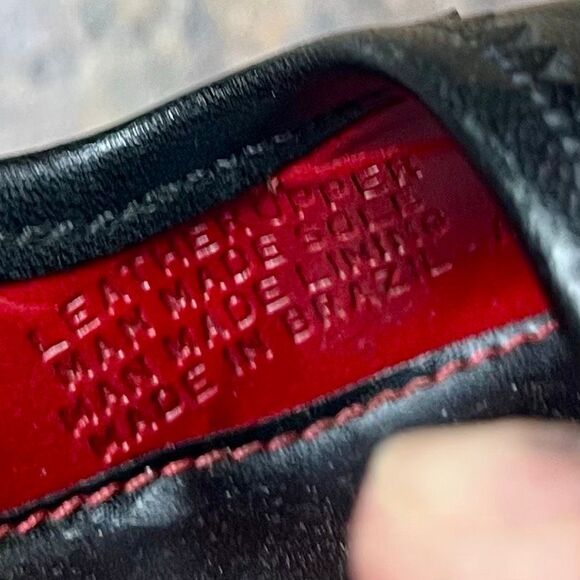 Women’s Black Leather Embroidered Pump Heels 7.5 - Picture 11 of 13